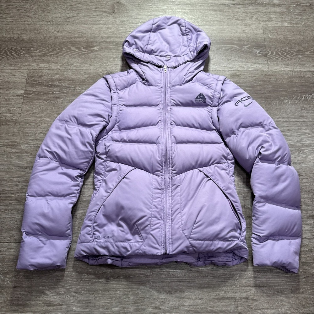 Nike ACG Puffer Jacket Womens Medium Purple Goose Down Gorpcore Winter Outerwear